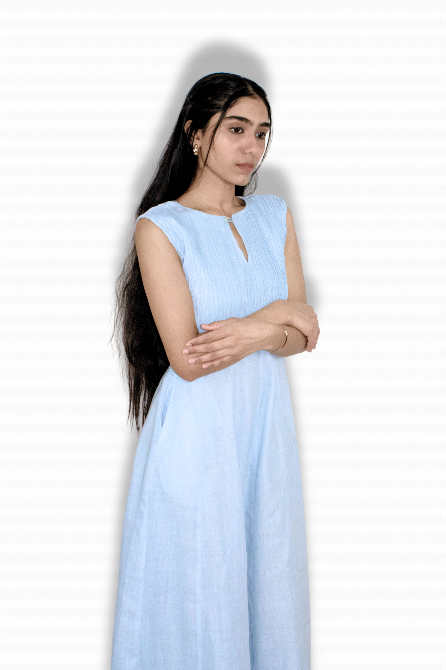 Pastel Blue Linen Dress