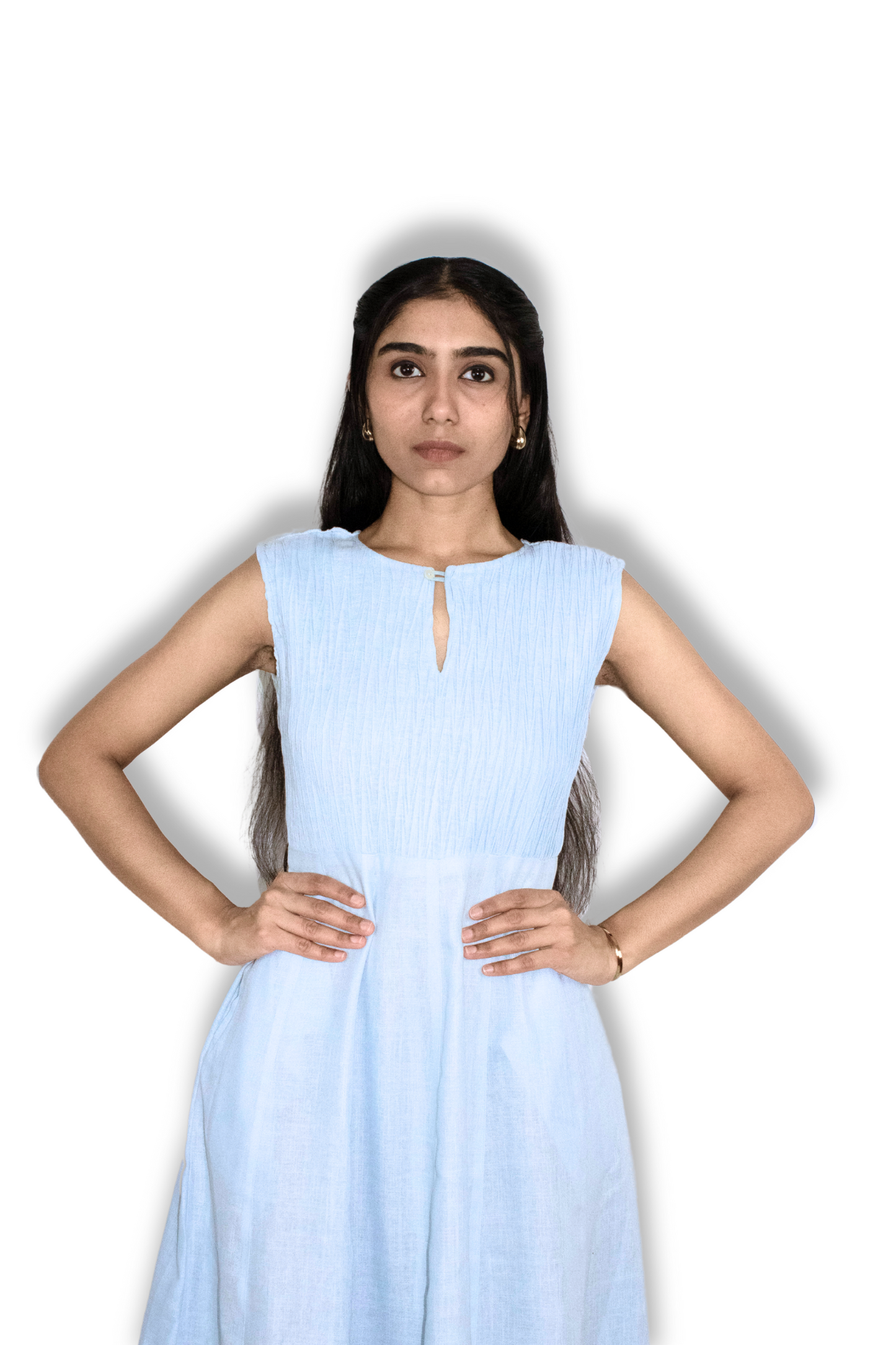 Pastel Blue Linen Dress