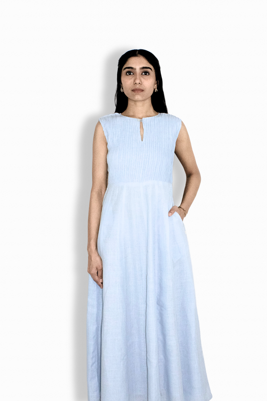Pastel Blue Linen Dress