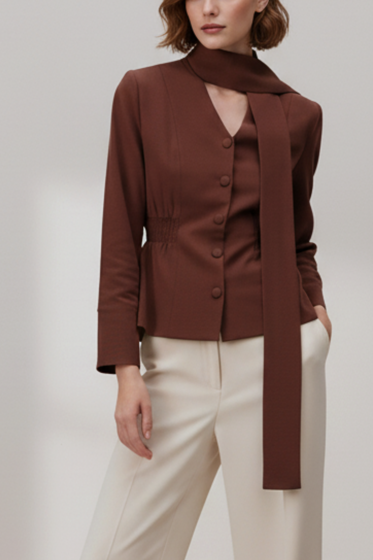 Brown blazer shirt SAARTHI 